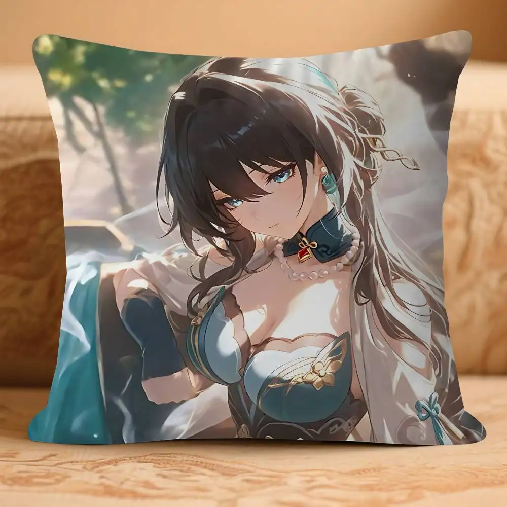 ANIME R-Ruan Mei Imagem personalizada Texto Almofadas decorativas para casa Presentes domésticos 45x45cm