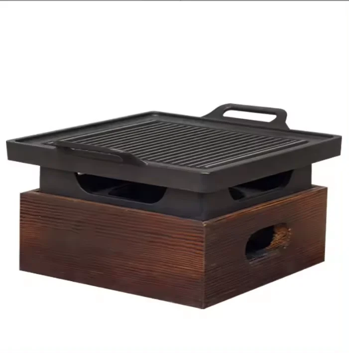 

Hot Sales Smokeless Portable BBQ Grill Korean Japanese Non-stick Barbecue Grill Charcoal BBQ Oven Alcohol Stove