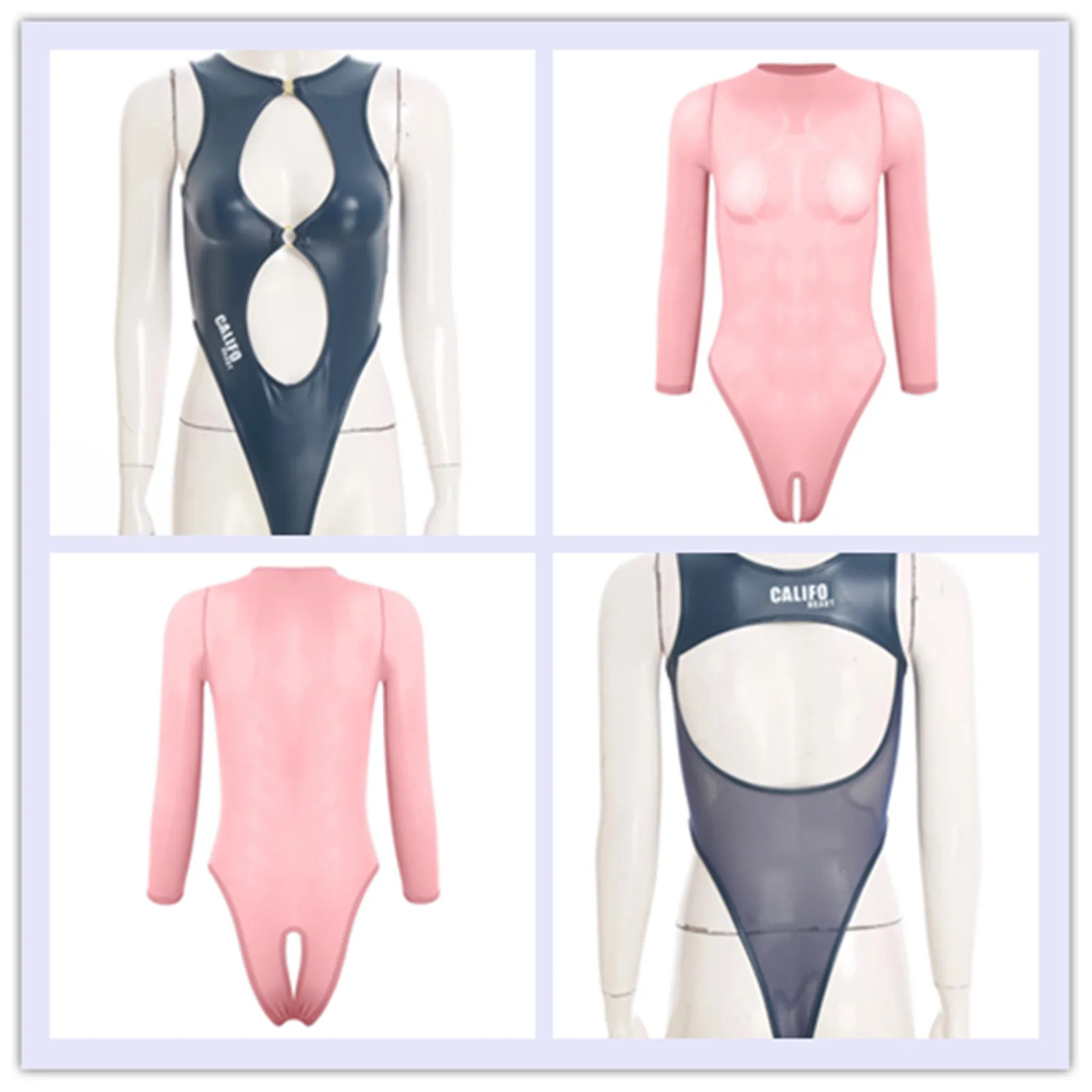 

Womens Lingerie One-piece Leotard Bodysuit Anime Kawaii Sexy Swimwear Hollow Out High Cutting Bikini Swimsuit Bathing Suit
