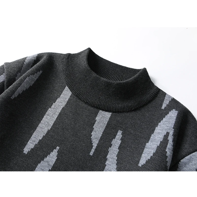 Nuovo inverno coreano velluto pullover da uomo modello zebrato colore bloccato spesso maglione da uomo casual girocollo lavorato a maglia pullover termico