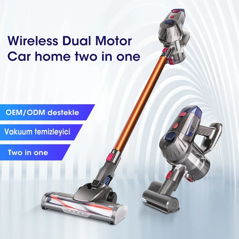 10kPa Handheld Wireless Vacuum Cleaner Hard Floor Cordless Stick Vacuum Cleaner Dual Motor LED Electric Sweeper 220V