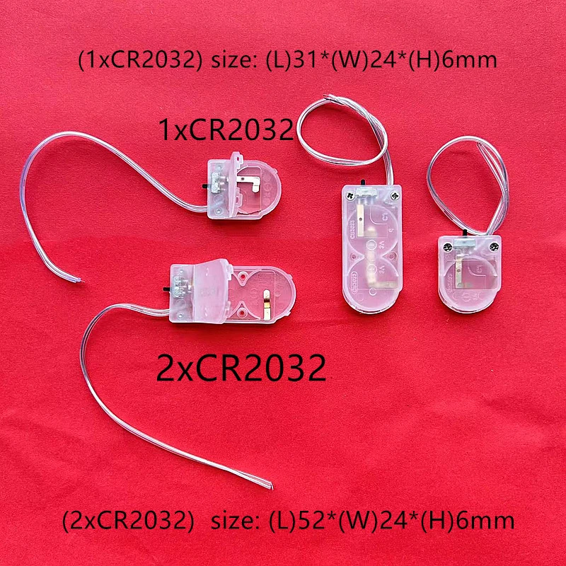 Caja de almacenamiento de batería con interruptor de encendido y apagado, 10 unidades, CR2025, CR2032