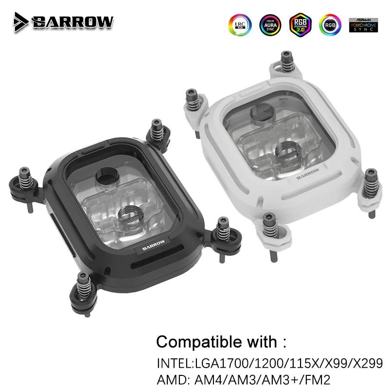 Barrow CPU Water Cooler For LGA1700/115x/AM5/AM4 Kepler Series Micro Waterway Block For PC Water Cooling , LTHO-04N LTHOA-04N