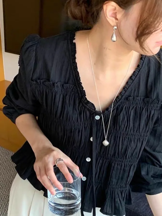 Elegancki płaszcz damski z drewnianym guzikiem, składany, w stylu koreańskim, z poliestru, cienki model.