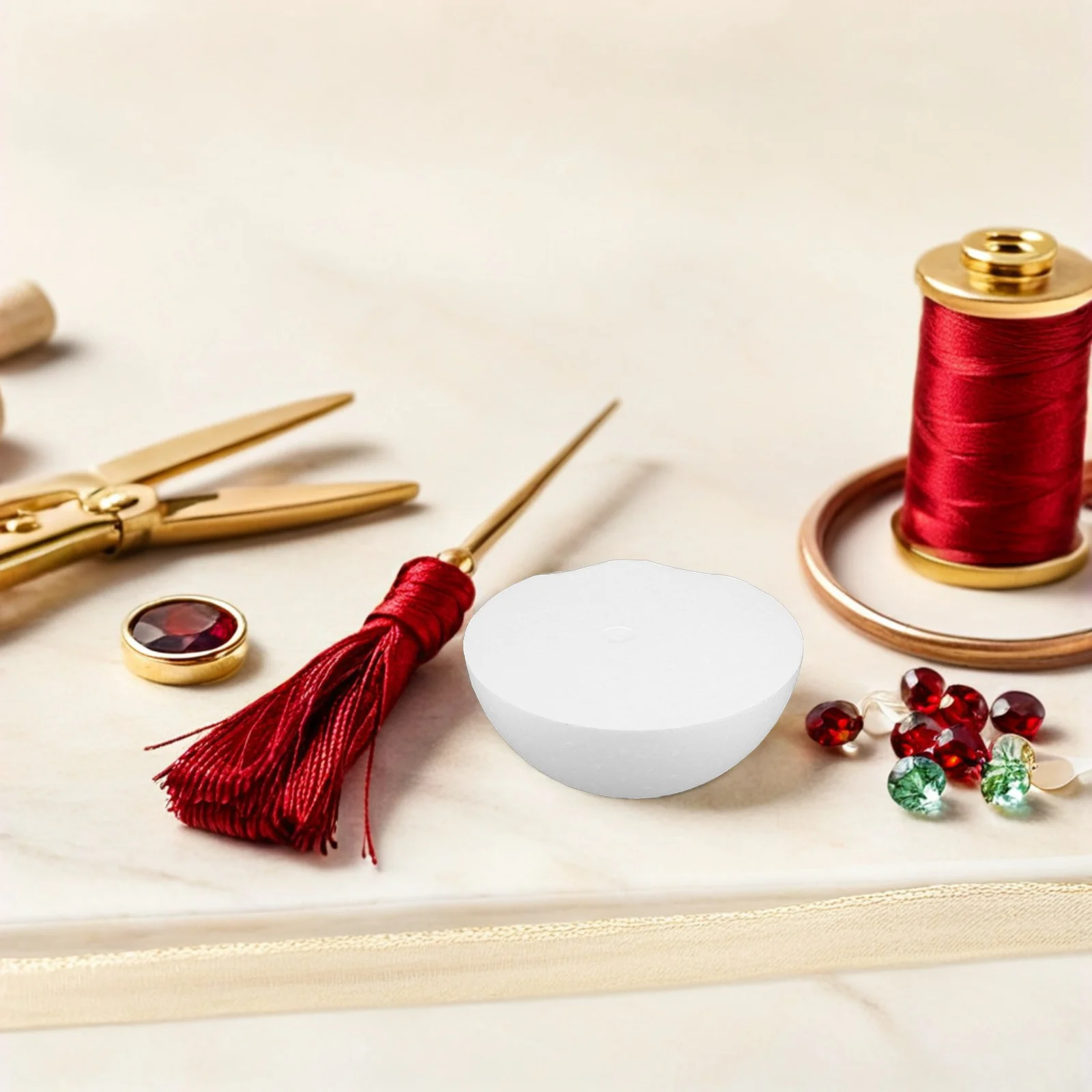 

24pcs Foam Hemisphere Craft 9.5Cm White Unpainted Half Sphere Lightweight Diy Semicircular Ball For Party Decor School Art