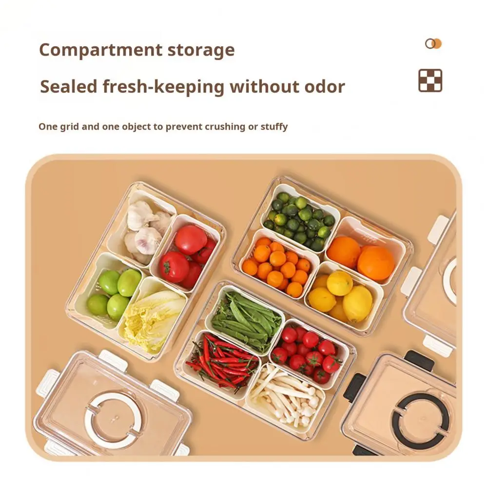 

Fruit Container Leakproof Fruit Storage Container with Split Tray Waterproof Sealing Strips Food-grade Snack for Fruits