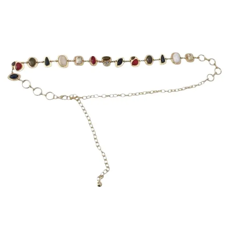 1 Stück Damen Dekorative Taillenkette Dünne Silberne Ethno-Stil Eisenkette Modischer Kleiner Gürtel für Kleider und Röcke – Detail 8