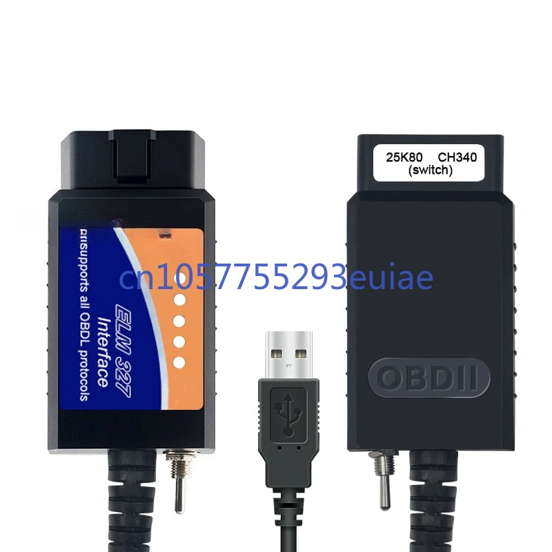 USB ELM327 with 25K80 chip car fault detection cable USB interface cable, cable change and switch