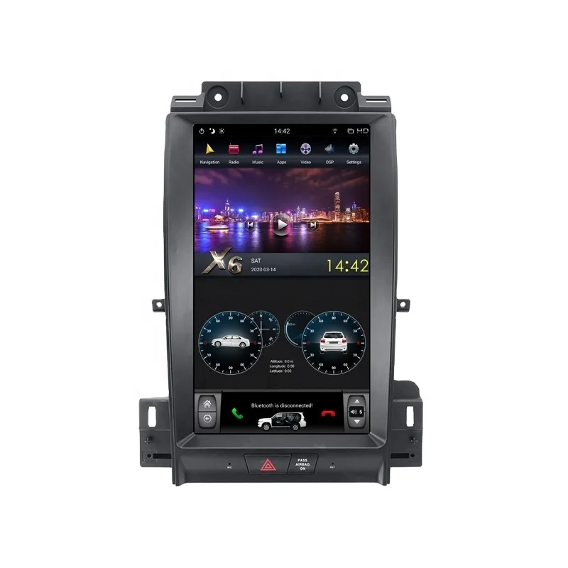 13.6'' PX6 Tesla screen Android Car multimedia player Stereo Radio GPS Navigation For Ford Taurus 2010-2018