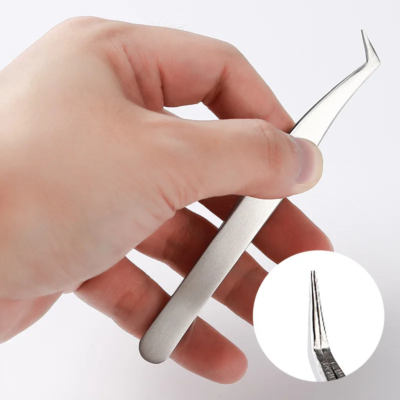 7-أحرف النسر منقار كليب ملاقط رمش وهمية عالية الدقة ملقط الجمال لصياغة رمش