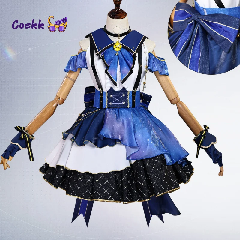 

Аниме LoveLive! Muse Hoshizora Rin Косплей Костюм Ночное Небо Неко Платье Парик Идол Y2K Лолита Наряд Хэллоуин Рождественская Одежда