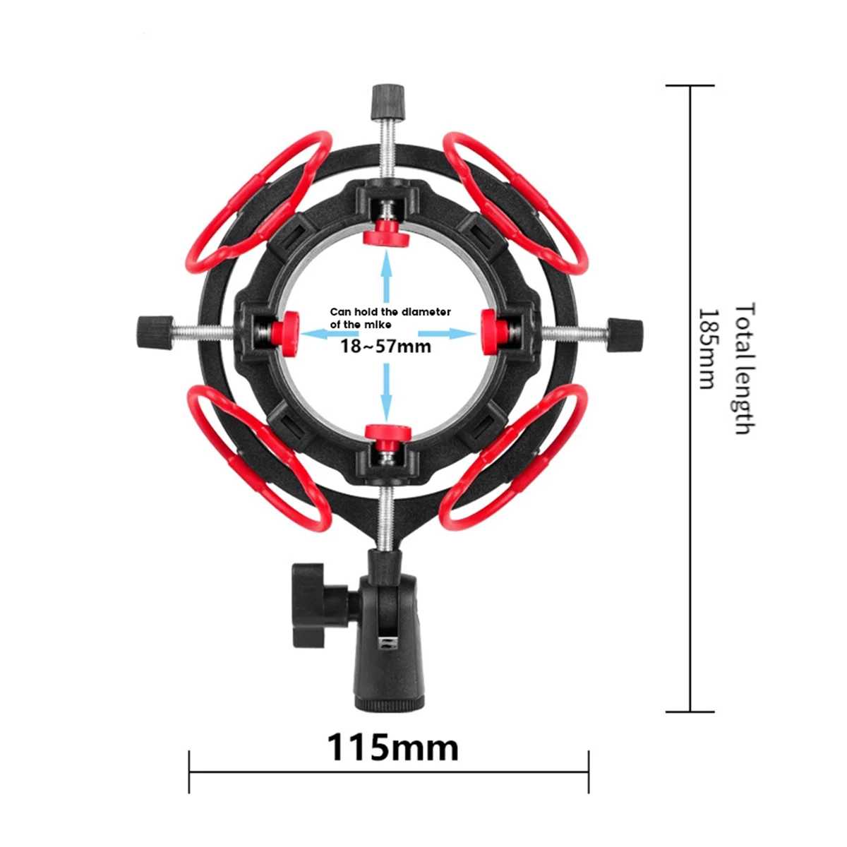 Support de microphone universel réglable, support de microphone antichoc, tous les microphones, taille 18mm-57mm