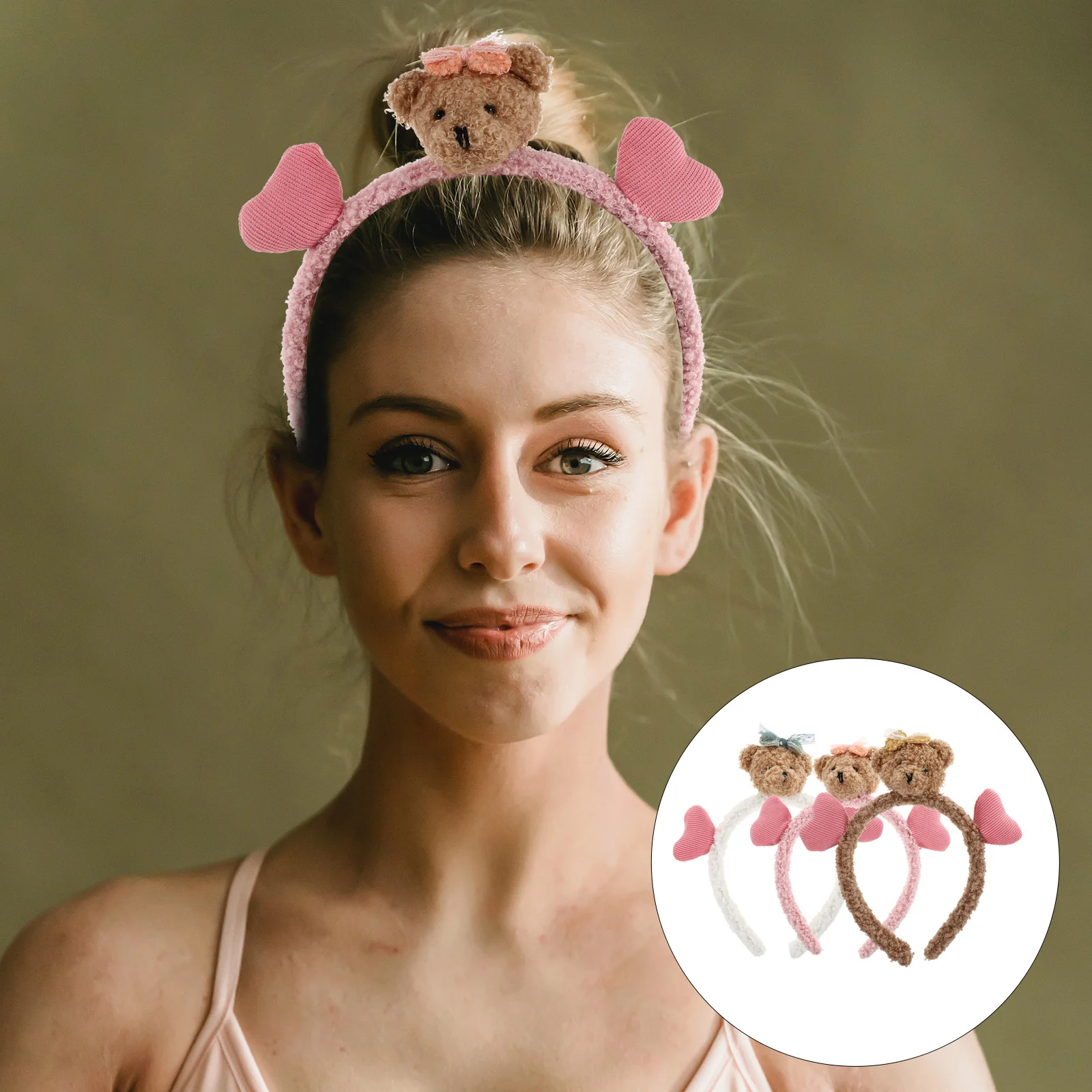 Women Hair Accessories Headband Bear Ears Bands For Party Girls Headwear Plush Fabric Women's