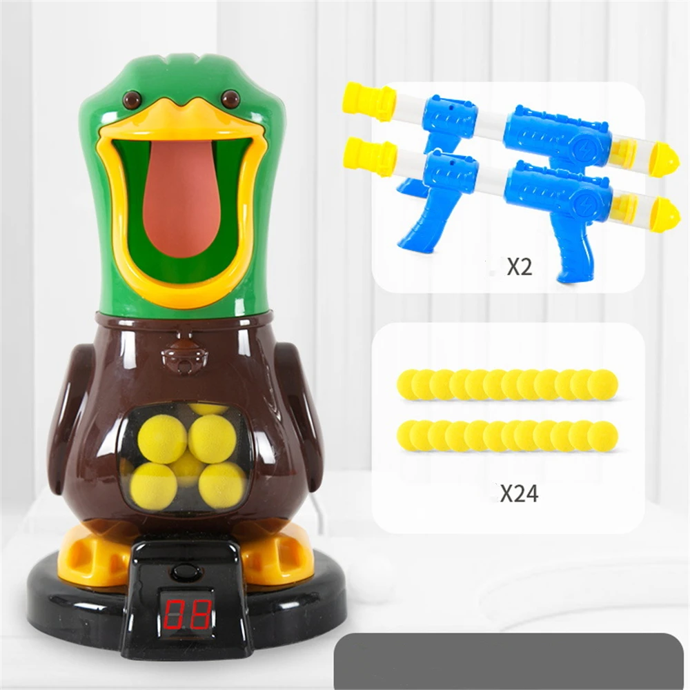 ダックシューティングトイ-エアーパワーガン-ソフト弾丸-ボールスコアリング-バトルゲーム-楽しいガンおもちゃ-親子インタラクティブトイ-子供向けギフト