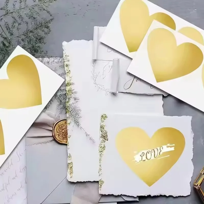 50Pcs Love Scratch Card Stickers Self Adhesive Coating Wedding Gifts DIY Postcards Campus Multi Scene Decoration Material