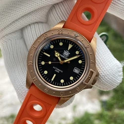 STEELDIVE Brand SD1966S 120 Clicks Bezel C3 Green Luminous NH35 200M Sapphire Glass Automatic Mens Bronze Dive Watches