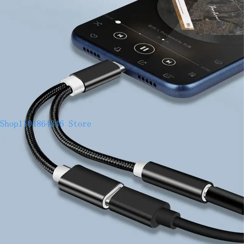 652F Type C to 3.5mm Converters Fast Charging Dongle for Enhances Audios Experience