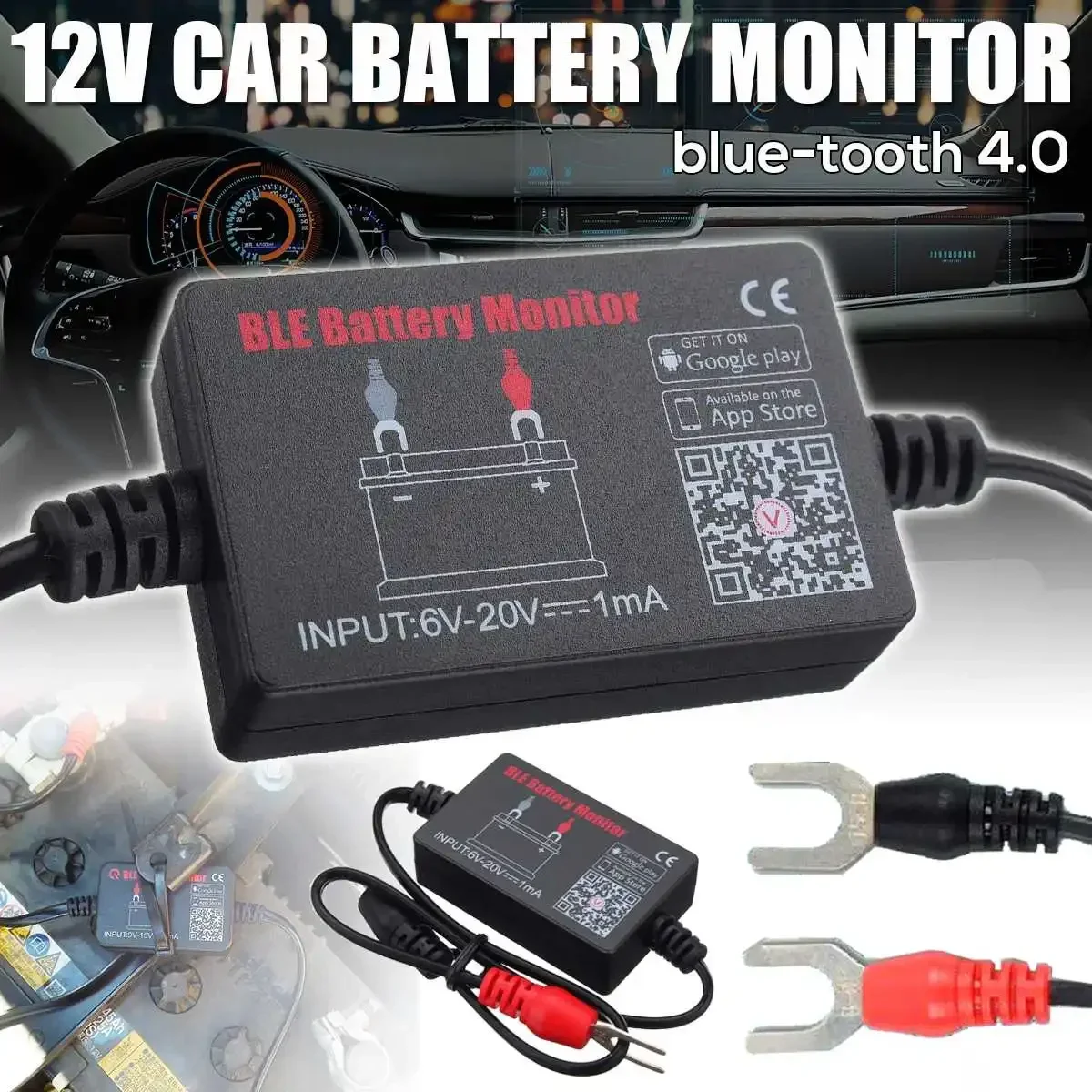 

1pc Car Bluetooth 12V Battery Tester BM2 On Phone APP Bluetooth 4.0Real Time Monitor Charge Crank Analyzer for Android IOS Phone