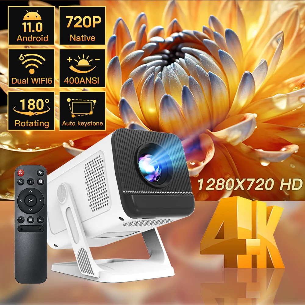 جهاز عرض صغير مطور من Lyncast 2025 مع WiFi6 وBT5.4، دعم محمول متعاطي المخدرات 4K، حجر مفاتيح تلقائي، 180 °   دوران، هدية مثالية