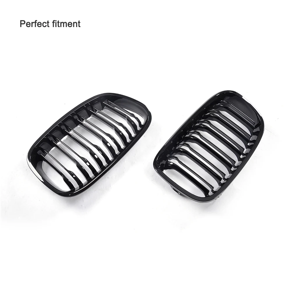 Griglia a rene anteriore stile M F20 per BMW 118i 120i 125i Hatchback 12-14 Nero lucido