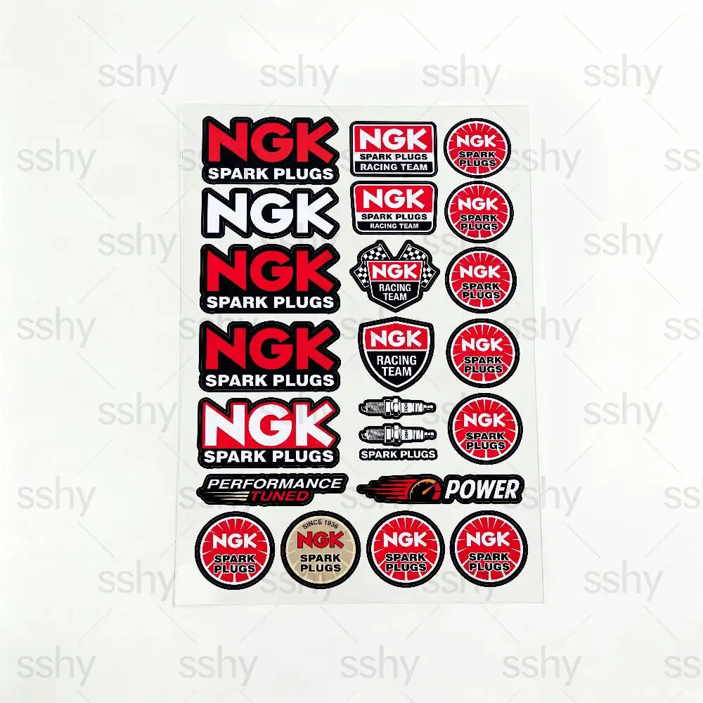 For NGK Motorcycle Reflective Stickers Waterproof Decals for Helmet Scooter Fuel Tank Toolbox Racing