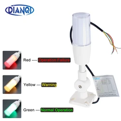 New LED Three-Color Signal Indicator Lamp DC 24V 3 Color in 1 layer Smart Warning Light For CNC Machine Alarm Buzzer AC 220V