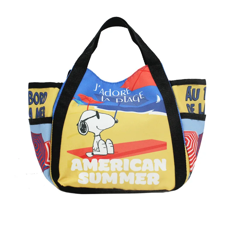 Authentieke Cartoon Anime Snoopy Grote Capaciteit Tote Lunchbox Handtas