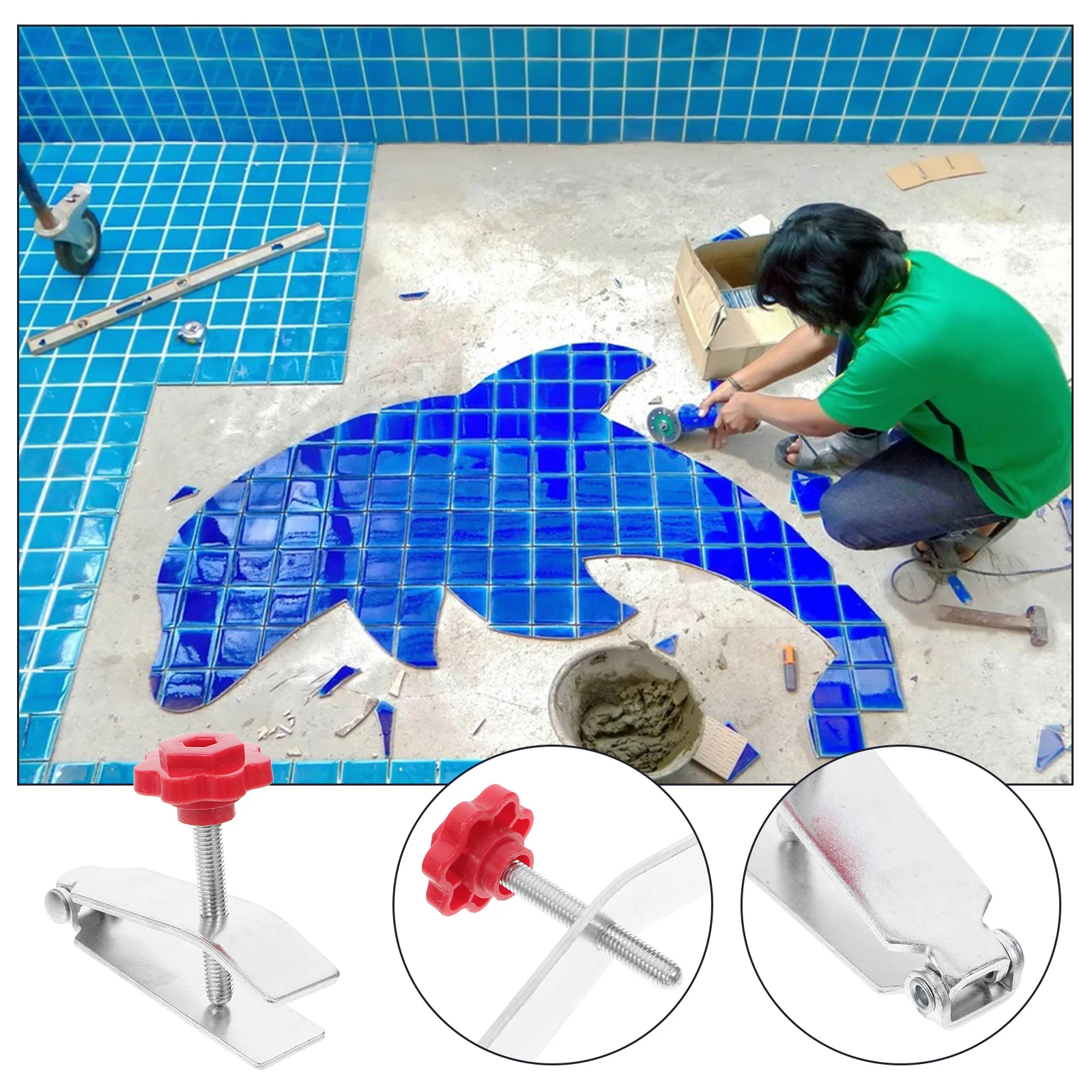 

2Pcs Adjustable Wall Tile Height Regulator Durable Iron Metal Lifter Leveling Tool for Ceramic Brick Glasses Installation