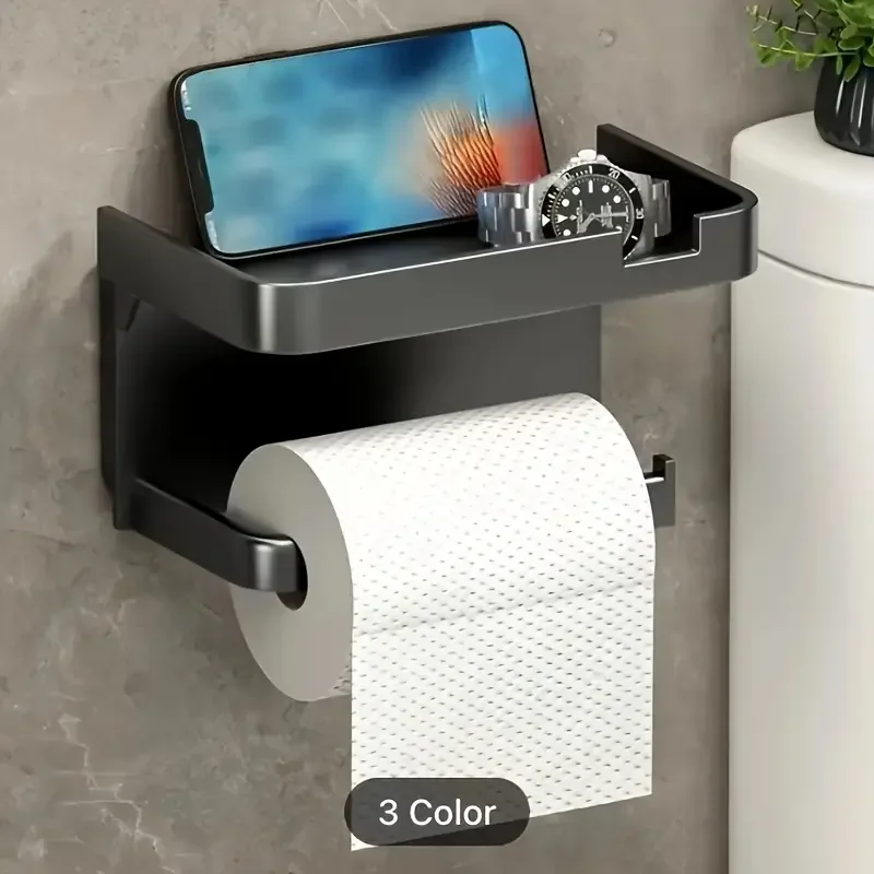 Immagine 3: Porta carta igienica per interni auto, supporto da parete per bagno, porta telefono multifunzione in carta per WC, portarotolo di asciugamani, camper, roulotte, camper