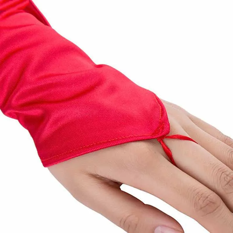 Gants Longs sans Doigts en Satin pour Femme, Crochet, Robe de Mariée, Spectacle, ix, Style Rétro, Accessoires d'Opéra