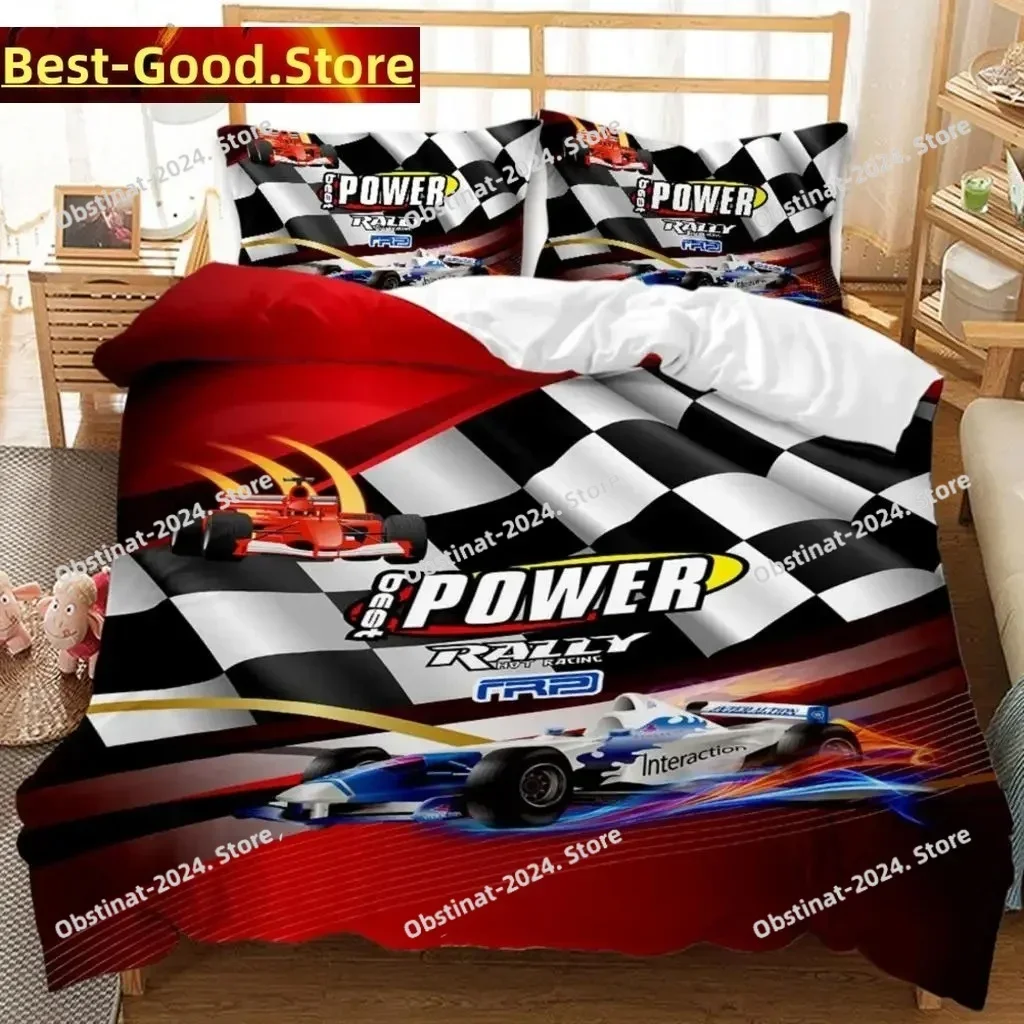 2026 Racing Dirt Bike Twin Size Race Car Competition Extreme Sports Comforter Cover Men Automobile Qulit Cover Bedding Set