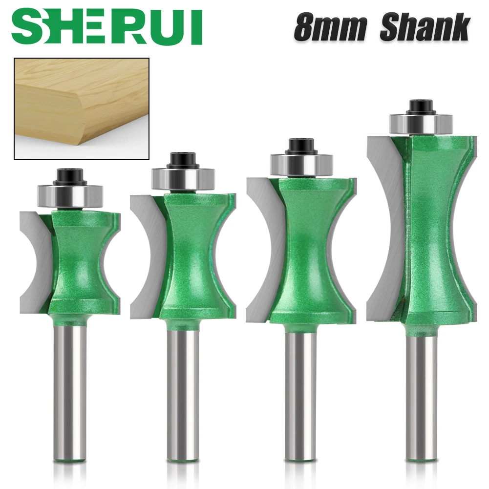 1pcs 8mm Shank Half Round bit convex edging Bits for wood end mill Woodworking Tool Industrial Grade milling cutter