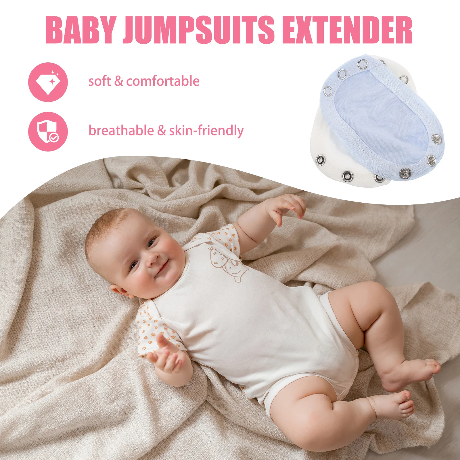 

2Pcs Toddler Bodysuit Extender Baby Clothes Machine Washable Long Lasting Durability Stylish Soft Comfortable Bodysuit Extender