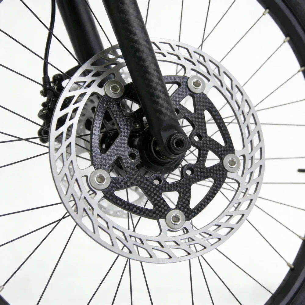 

Carbon Fiber Ultralight 6-Bolt Floating Bike Brake Rotor, High Strength Heat Dissipation Disc for MTB & Road Bicycles