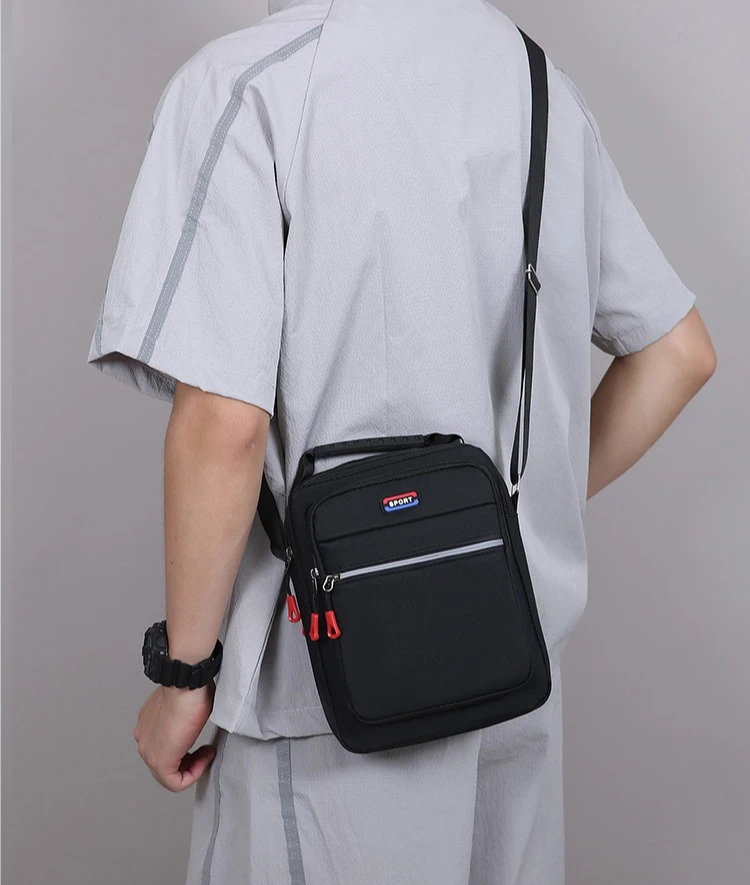 Neue Herren-Umhängetasche, schlichte Schultertasche, lässige, geräumige Tasche für den täglichen Gebrauch, atmungsaktive Reisetasche für Herren. – Detail 16