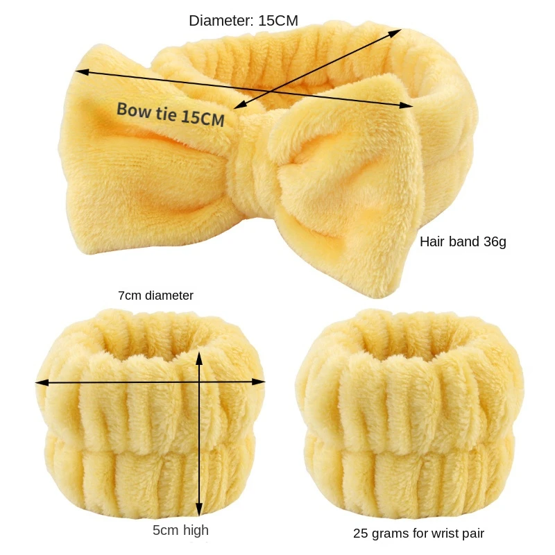 Популярная повязка для волос для мытья лица, водонепроницаемый набор повязок на запястье, галстук-бабочка, эластичная повязка для волос, Женские аксессуары
