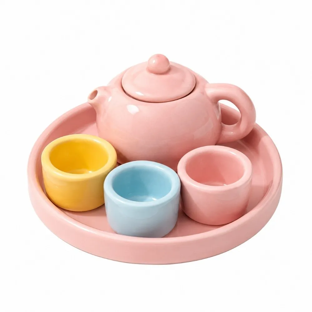 Ceramic Miniature Tea Set Cherry Fruit Shaped Mini Teapot Cute Strawberry DIY Gift Scene Photography