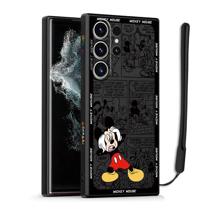 Coque de téléphone en microcarence avec bords de dessin animé, coque liquide mignonne pour Samsung Galaxy S24 S23 S22 Ultra S20 FE Note 20