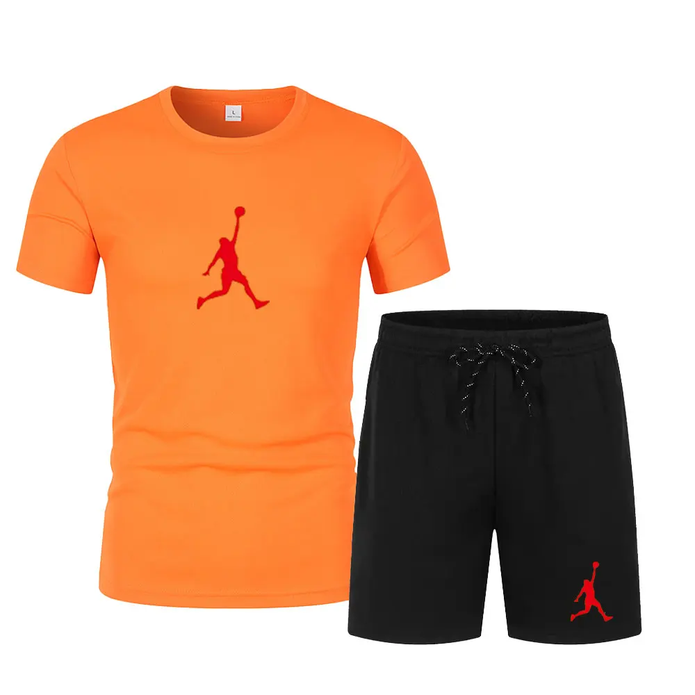 2026 Summer Fashion Printed Men's Shorts Set Two Piece Set, Men's Quick Drying Breathable Sports Set Short Sleeve T-shirt Set Me view 5