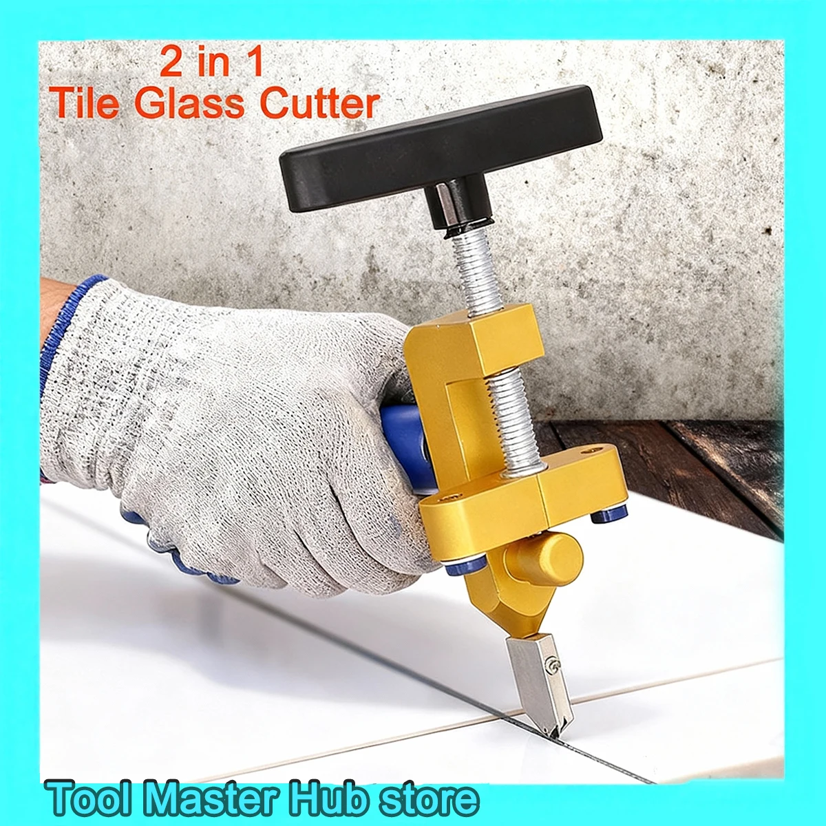 2 in 1 Professional Manual Handheld Tile Glass Cutter Diamond Cutting Tool for Ceramic Porcelain Wall Tiles and Glass Cutting