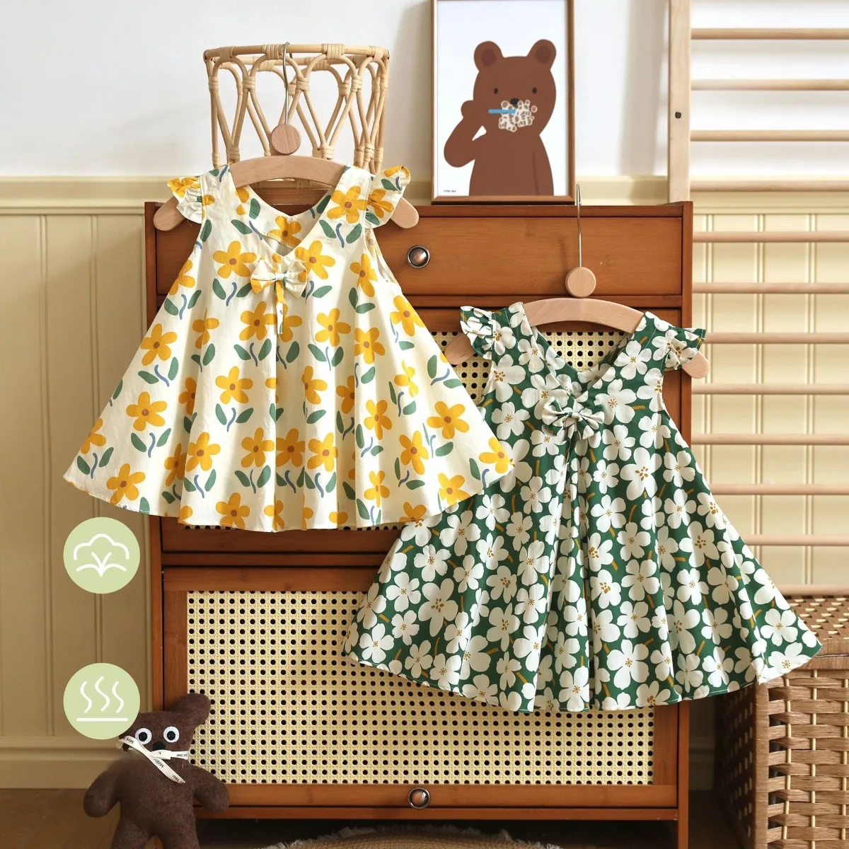 2026 New Baby Girl Summer Cute Princess Dress 12M-4T Newborns Pure Cotton Skin-friendly Dress Kid Lightweight Breathable Dress