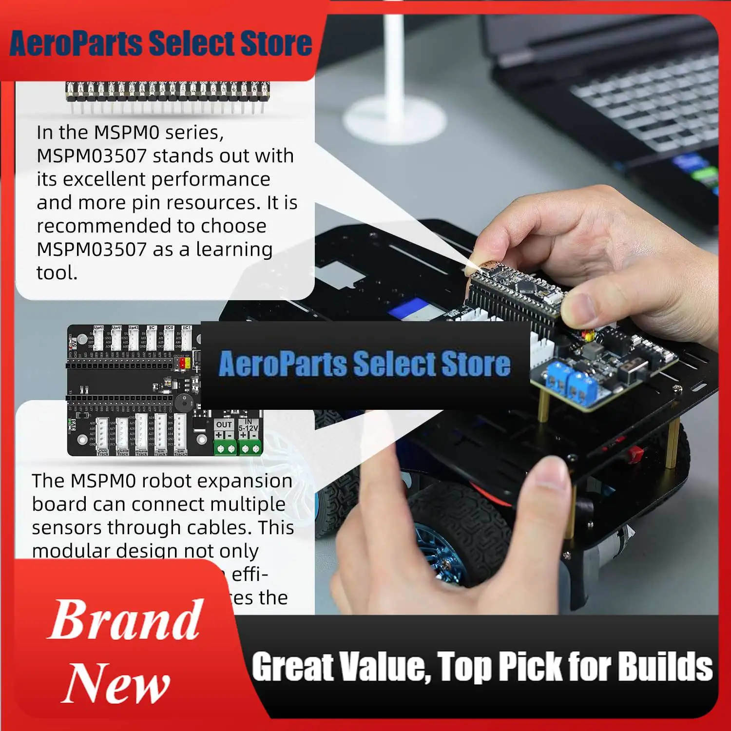 AeroPartsYahboom Aluminum Alloy Robot Car Wheeled Chassis Kit With MSPM0 Expansion Board Multiple Encoder Motors Optional For Co
