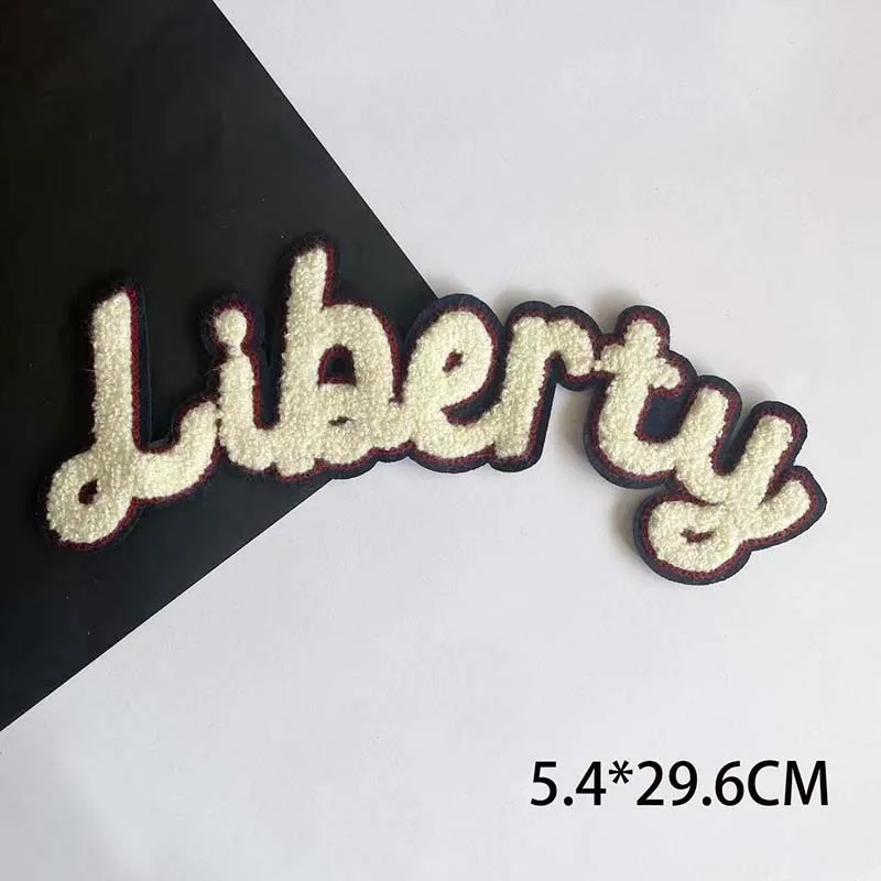 12 Stück/Chenille-Aufnäher mit englischen Buchstaben, „Liberty“ „C“ „LS“ Buchstaben-Abzeichen, Stickerei-Applikationen, Nähzubehör für Kleidung – Detail 7