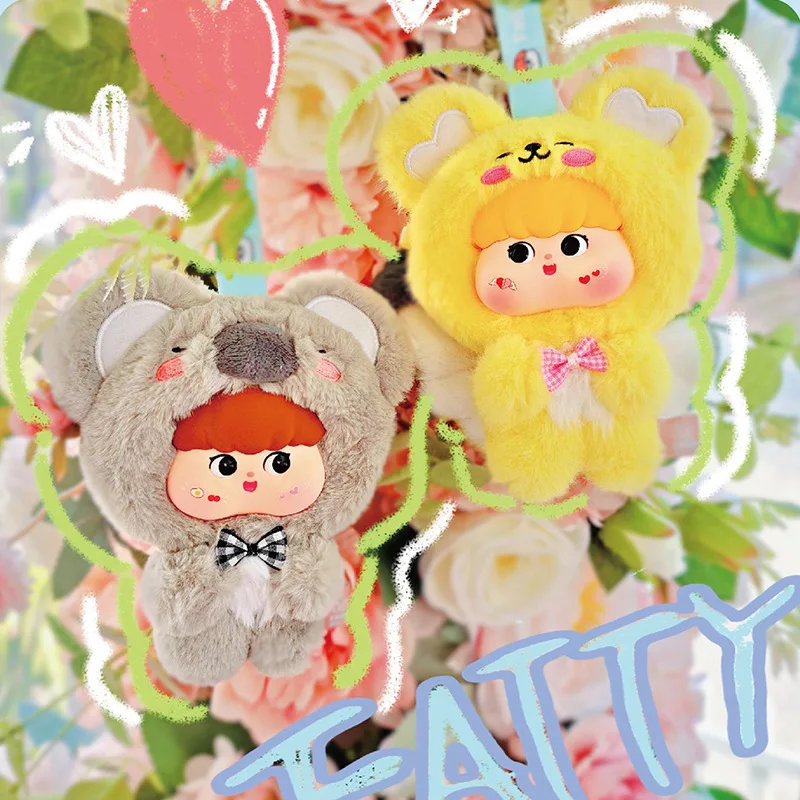 Three Chubby Pets Fatty Big-Eared Animal Plush Pendant Blind Box Kawaii Bag Pendant Vinyl Plush Doll Trendy Play Surprise Gift