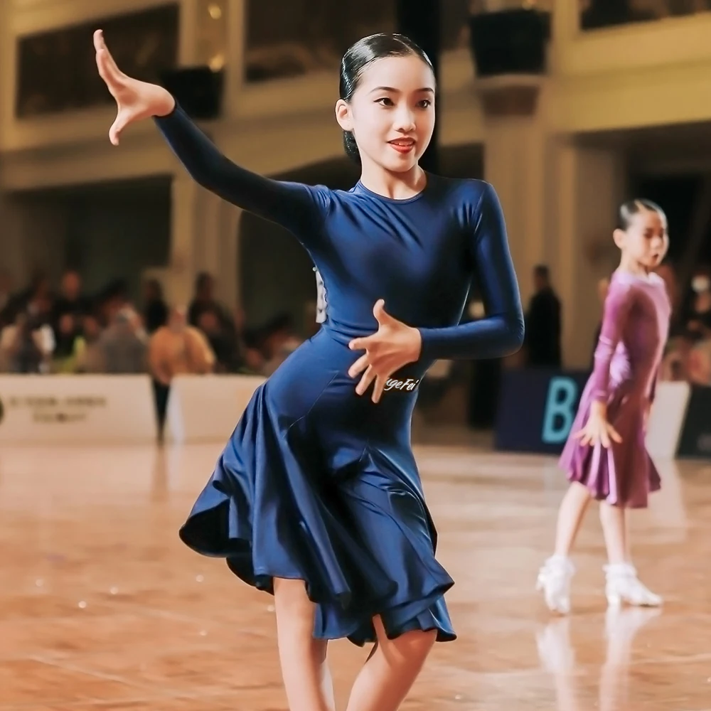 Vennystyle Latin Dance professional national standard competition dress women\'s high neck Latin dance dress