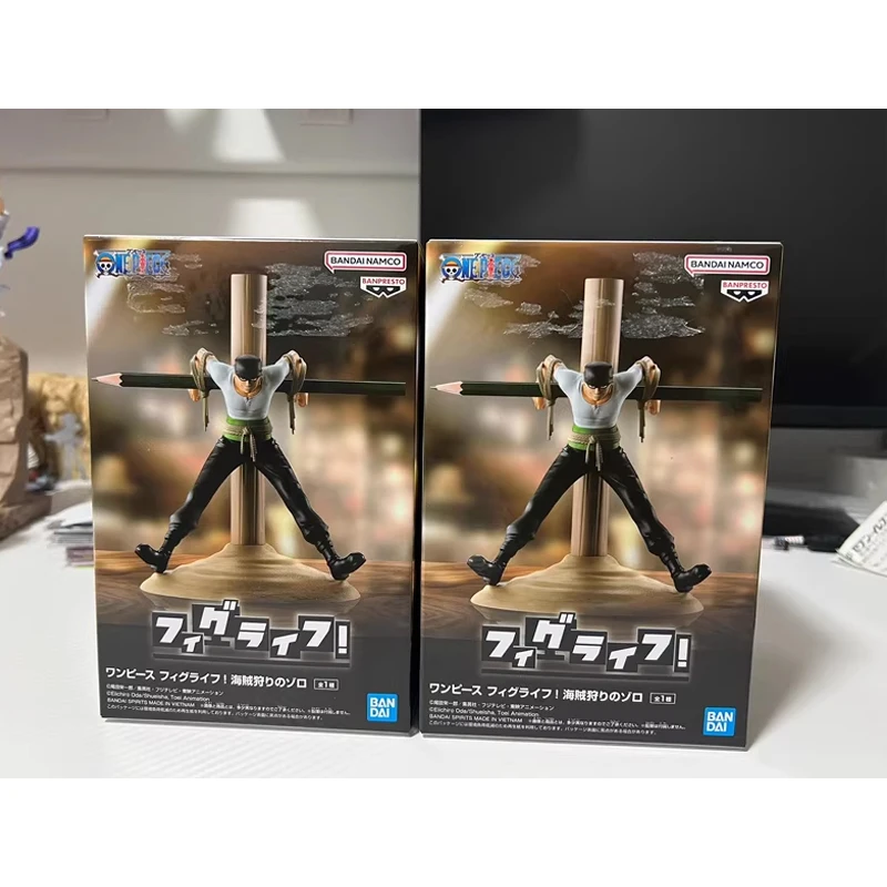 Oryginalna, fabrycznie nowa figurka Bandai Banpresto One Piece Figlife Roronoa Zoro, model anime, figurka akcji, model kolekcjonerski, dekoracja, zabawka, 17 cm.