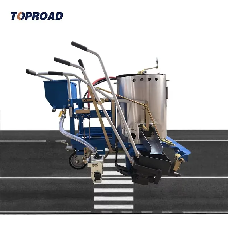 High Cost Performance Hand Push Thermoplastic Road Marking Machine With Engine And Gas Heating Line Driver