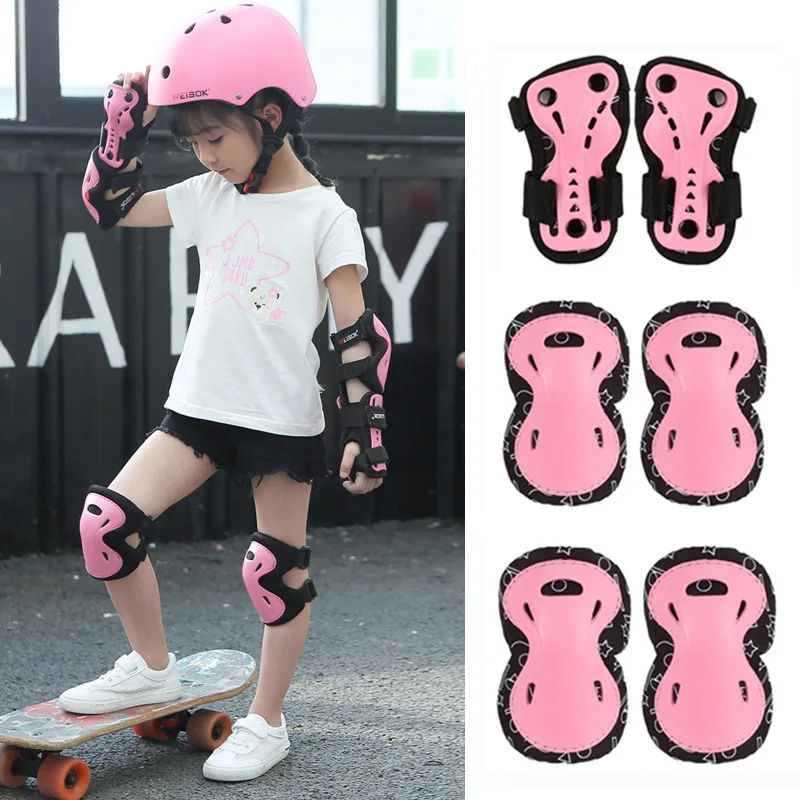 Six Piece Set of Children's Sports Safety Gear Suitable for Children Aged 2 To 12 Roller Skating Balance Bike Skateboard Gear