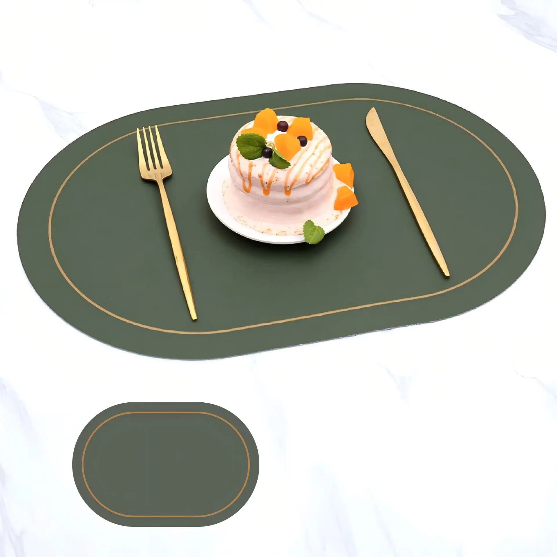 VIKAMA 4/6pc American style dining table high-end dining mat Western style dining table mat Oval dining table mat Table decor