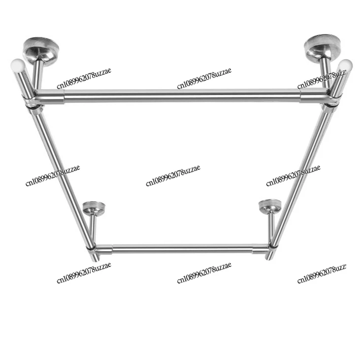 Clothes Drying Rod Balcony Top-mounted Fixed Clothes Hanging Rod 201 Stainless Steel Rack Drying Rack Drying Clothes Double Rod